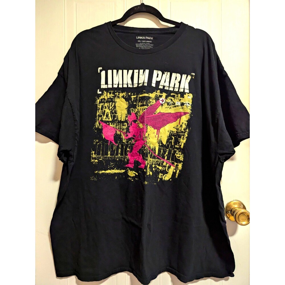Linkin Park Black Graphic T-Shirt Size 3XL (48/50) Rock & Pop Music Band Concert